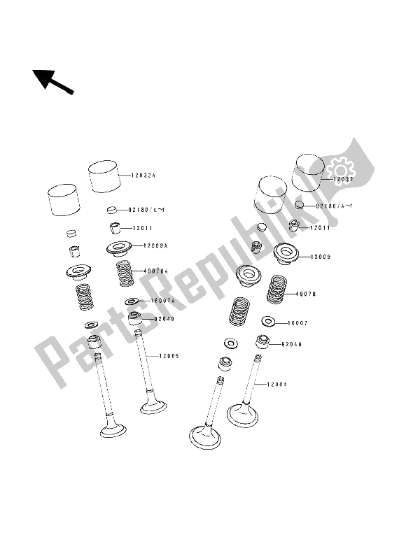 All parts for the Valve of the Kawasaki ZZ R 600 1990