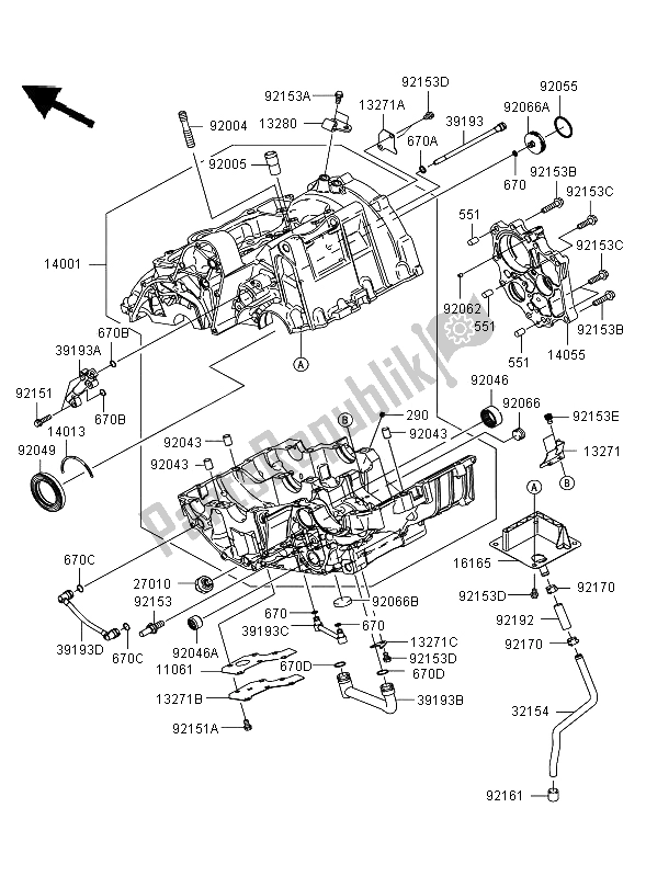 Todas as partes de Cárter (er650ae057323) do Kawasaki ER 6F ABS 650 2006