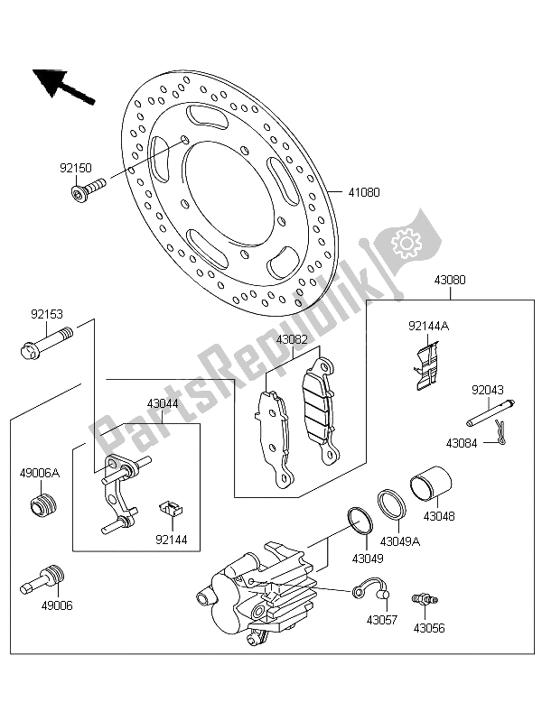 All parts for the Front Brake of the Kawasaki VN 900 Classic 2012