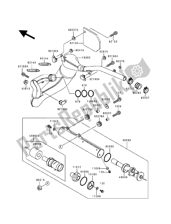 Tutte le parti per il Silenziatore (s) del Kawasaki KDX 200 1992