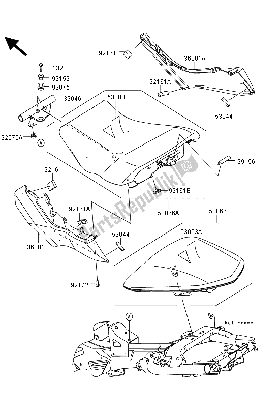 Tutte le parti per il Posto A Sedere del Kawasaki ER 6N 650 2013