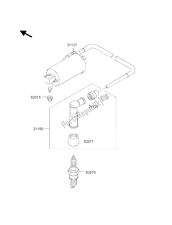 All parts for the Ignition System of the Kawasaki KLF 300 4X4 2002