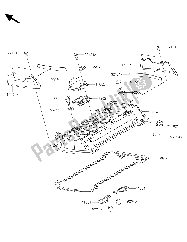 Toutes les pièces pour le Le Couvre-culasse du Kawasaki Vulcan S 650 2015