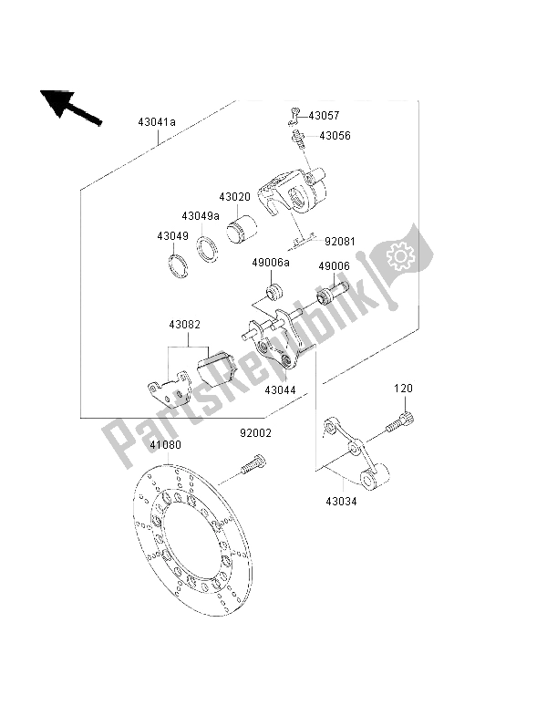 Todas las partes para Freno Trasero de Kawasaki KMX 125 2001