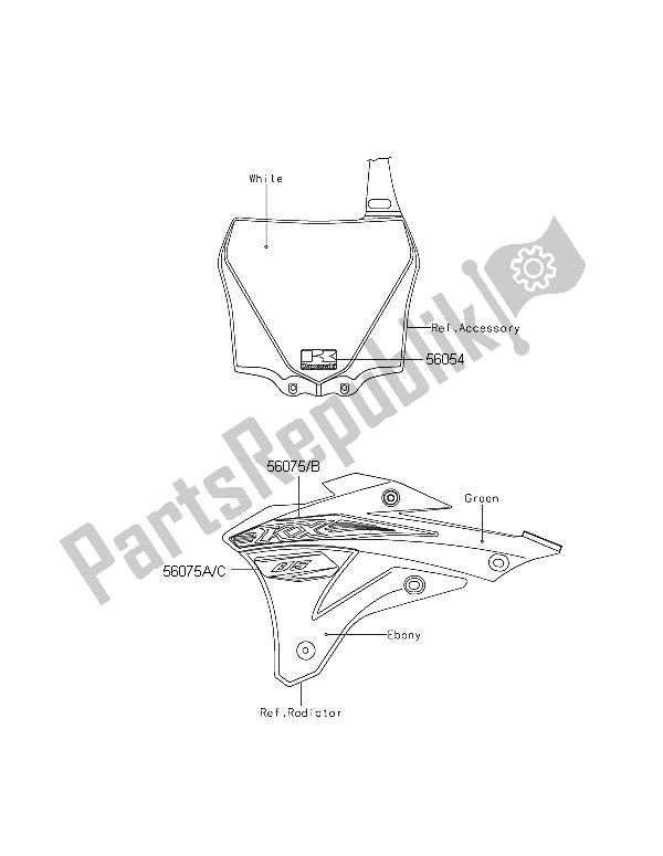 Toutes les pièces pour le Décalcomanies du Kawasaki KX 85 SW 2016