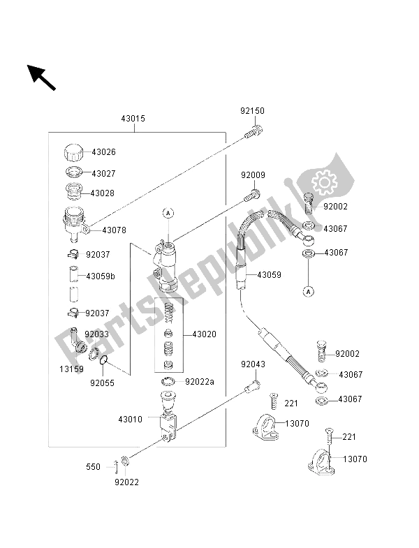 Todas las partes para Cilindro Maestro Trasero de Kawasaki KX 85 SW 2001