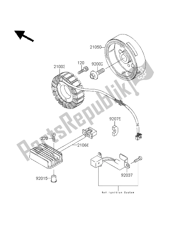 Tutte le parti per il Generatore del Kawasaki EL 250 1996