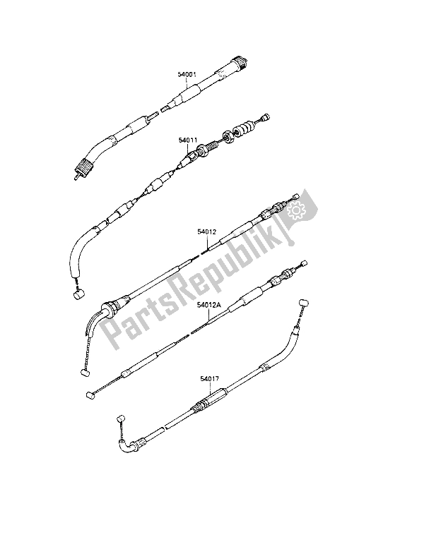 Todas las partes para Cables de Kawasaki GPZ 500S 1987