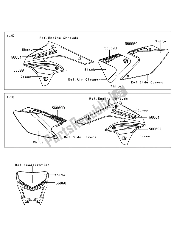 Toutes les pièces pour le Décalcomanies du Kawasaki KLX 450R 2010