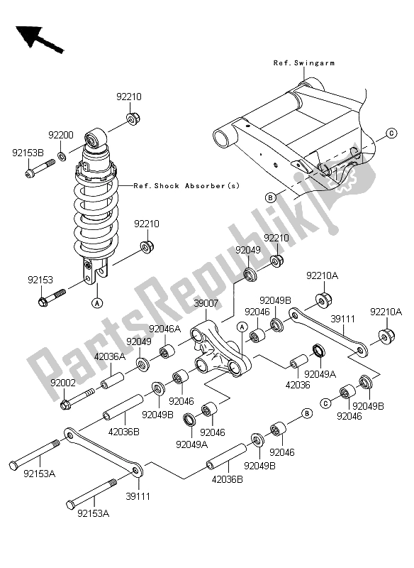 All parts for the Suspension of the Kawasaki Z 750 ABS 2008