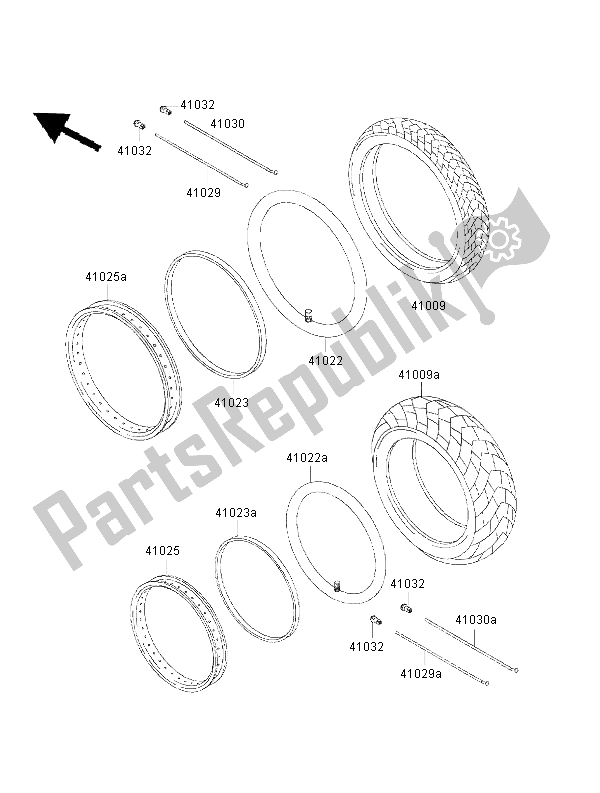 Tutte le parti per il Pneumatici del Kawasaki Eliminator 125 2000