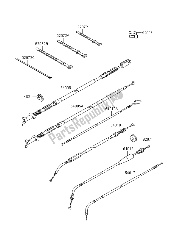 All parts for the Cables of the Kawasaki KVF 360 4X4 2011