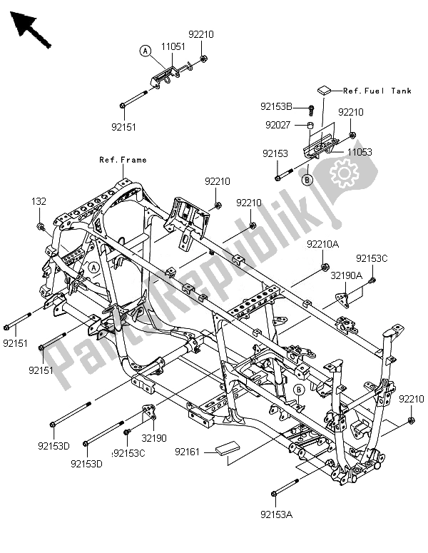 Tutte le parti per il Supporto Del Motore del Kawasaki Brute Force 650 4X4I 2014