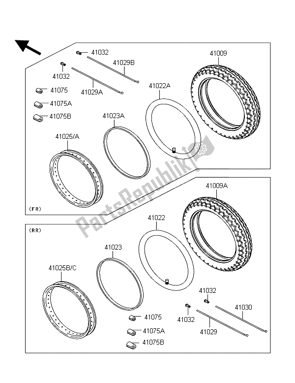 Tutte le parti per il Pneumatici del Kawasaki W 800 2012