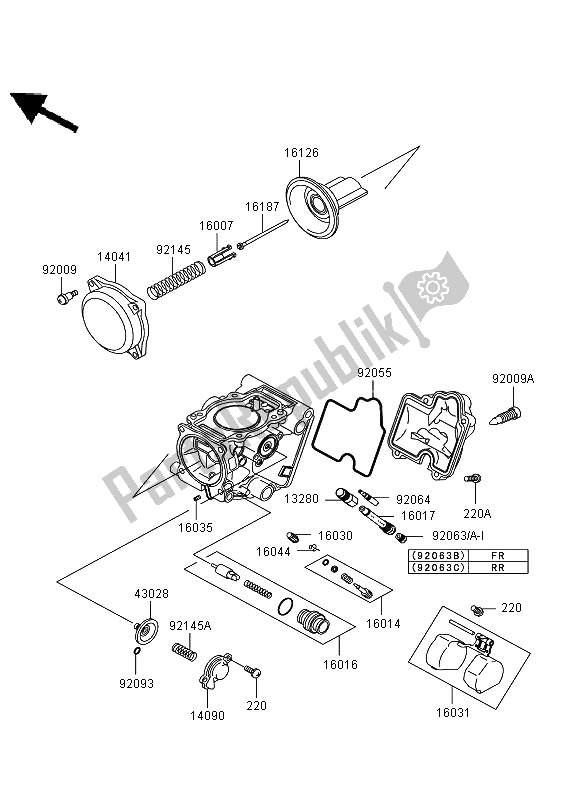 Tutte le parti per il Parti Del Carburatore del Kawasaki KVF 650 4X4 2006