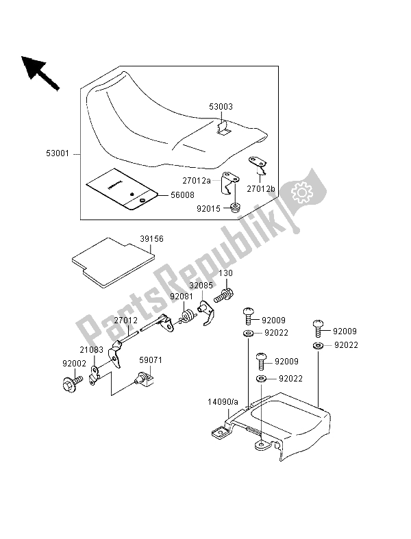 All parts for the Seat of the Kawasaki GPZ 500S 1999