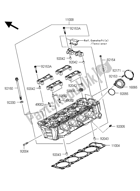 Todas las partes para Cabeza De Cilindro de Kawasaki Z 1000 ABS 2010