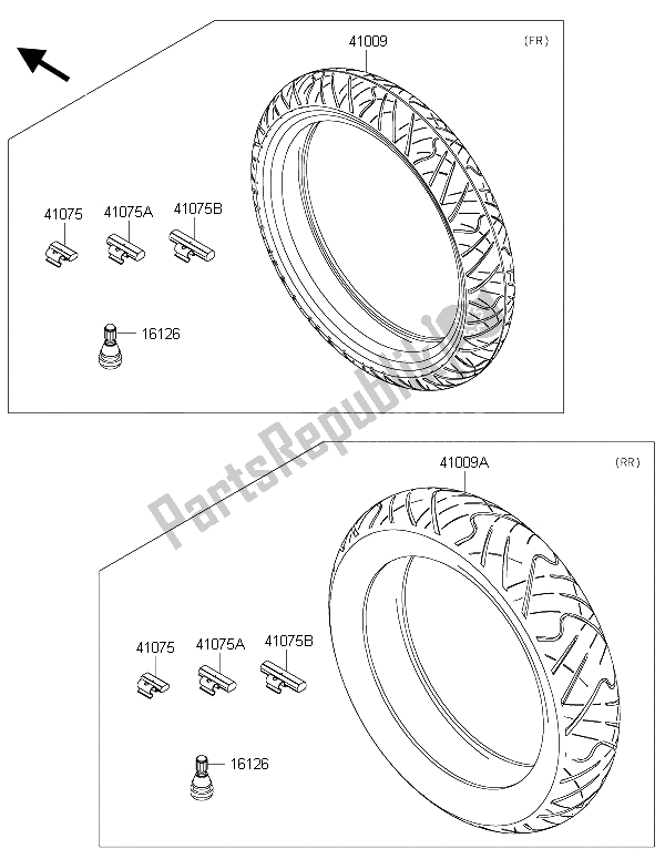 All parts for the Tires of the Kawasaki Ninja 300 2015