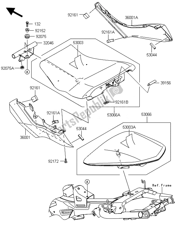 Tutte le parti per il Posto A Sedere del Kawasaki ER 6N 650 2014