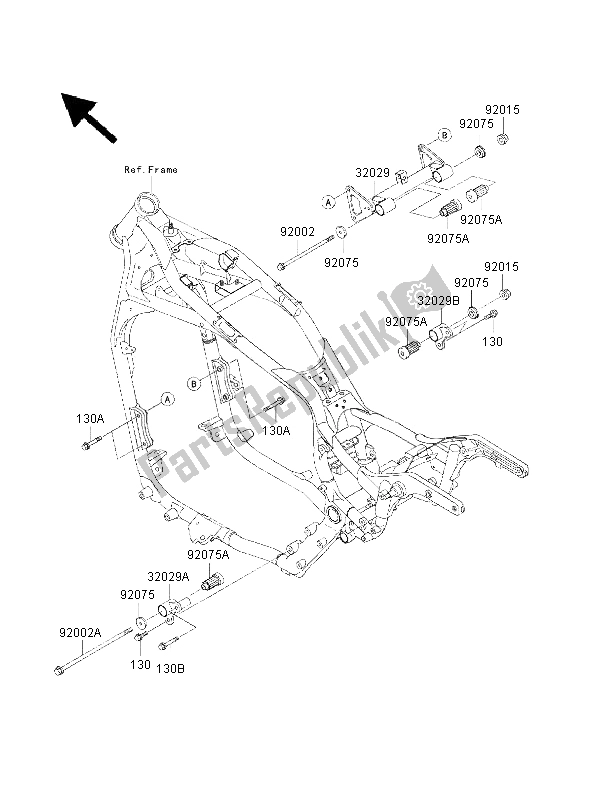 All parts for the Engine Mount of the Kawasaki VN 1500 Classic FI 2001