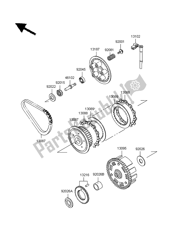 Tutte le parti per il Frizione del Kawasaki GPZ 500S 1997