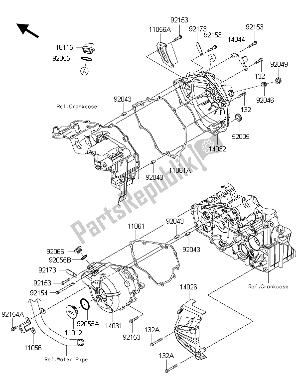 All parts for the Engine Cover(s) of the Kawasaki Ninja 300 ABS 2015