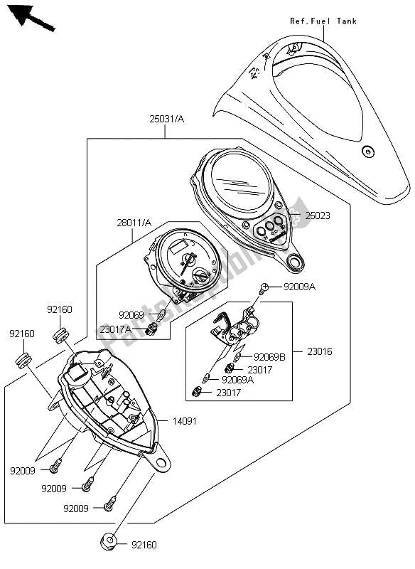 All parts for the Meter of the Kawasaki VN 900 Custom 2012