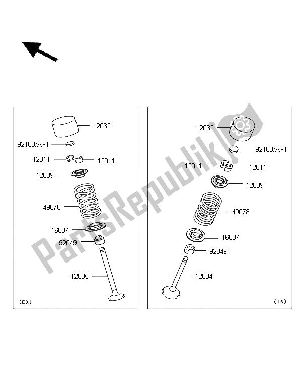 Wszystkie części do Zawór Kawasaki Z 750 ABS 2011