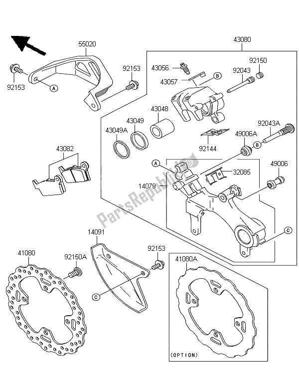 Todas las partes para Freno Trasero de Kawasaki KX 250 2006