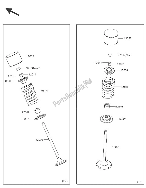 All parts for the Valve(s) of the Kawasaki Ninja 250 SL ABS 2016