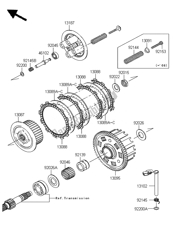 Toutes les pièces pour le Embrayage du Kawasaki Z 750 2007