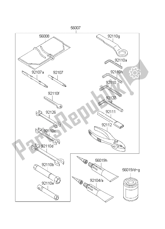 All parts for the Owners Tools of the Kawasaki Ninja ZX 9R 900 2001