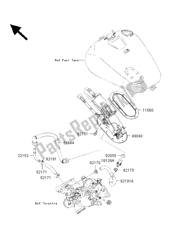 Todas las partes para Bomba De Combustible de Kawasaki VN 1500 Drifter 2002