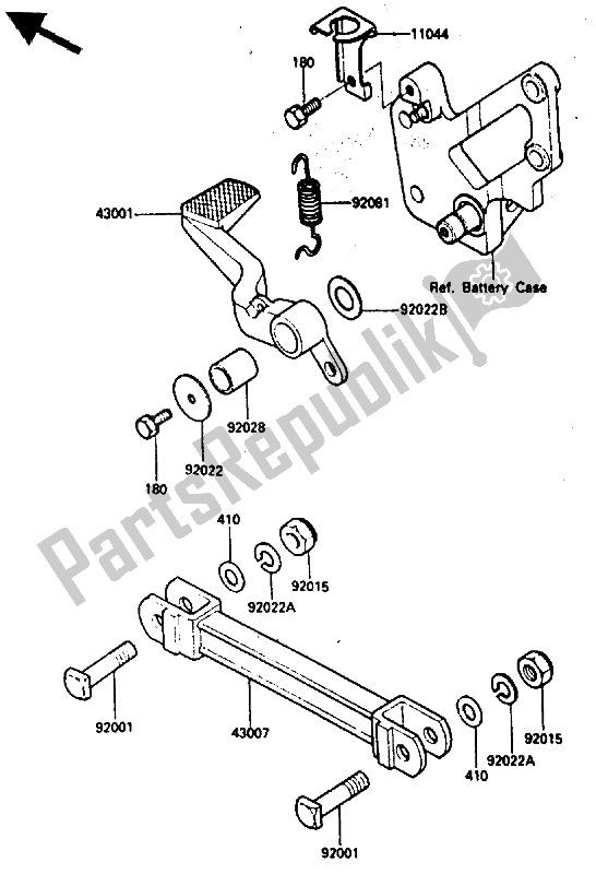 Tutte le parti per il Pedale Del Freno del Kawasaki GPZ 600 1985