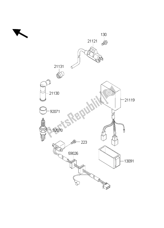 All parts for the Ignition System of the Kawasaki KLR 650C 2003