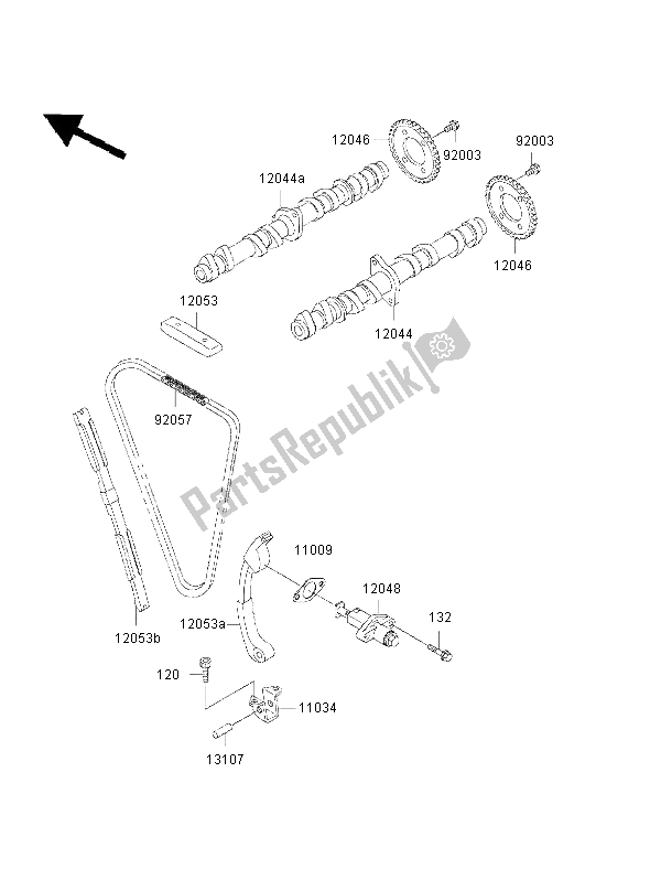 Todas las partes para árbol De Levas Y Tensor de Kawasaki ZZ R 600 2002