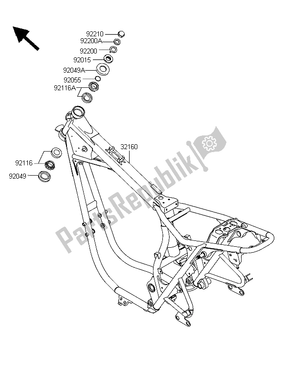 Todas las partes para Marco de Kawasaki W 650 2006