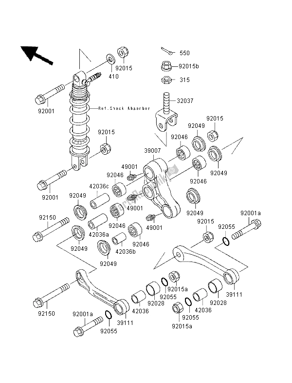 All parts for the Suspension of the Kawasaki ZXR 400 1997