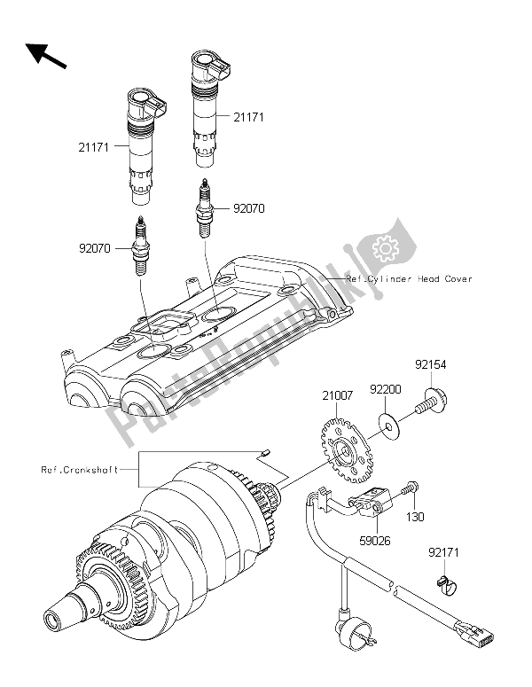 All parts for the Ignition System of the Kawasaki ER 6N 650 2015