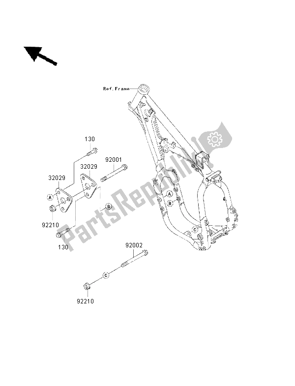 Tutte le parti per il Supporto Del Motore del Kawasaki KX 500 2001