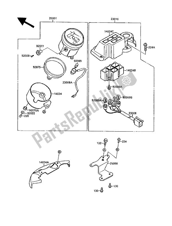 Todas las partes para Medidor (es) de Kawasaki EL 250 1988