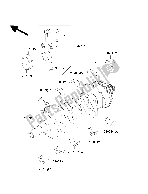 Toutes les pièces pour le Vilebrequin du Kawasaki Ninja ZX 6R 600 2002