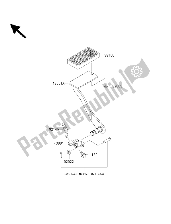 Tutte le parti per il Pedale Del Freno del Kawasaki VN 1500 Classic Tourer FI 2003