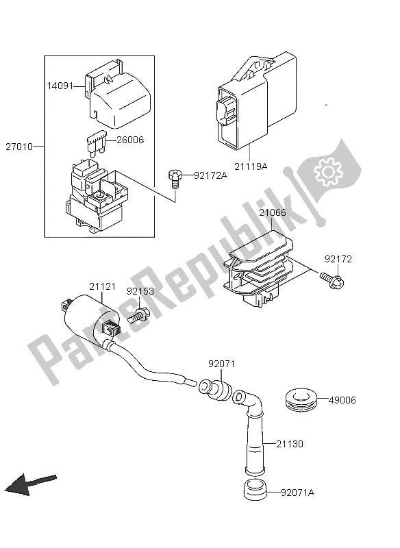 Tutte le parti per il Sistema Di Accensione del Kawasaki KFX 400 2005