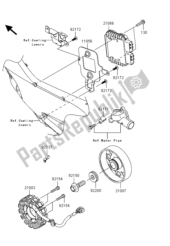 All parts for the Generator of the Kawasaki Ninja ZX 10R 1000 2013