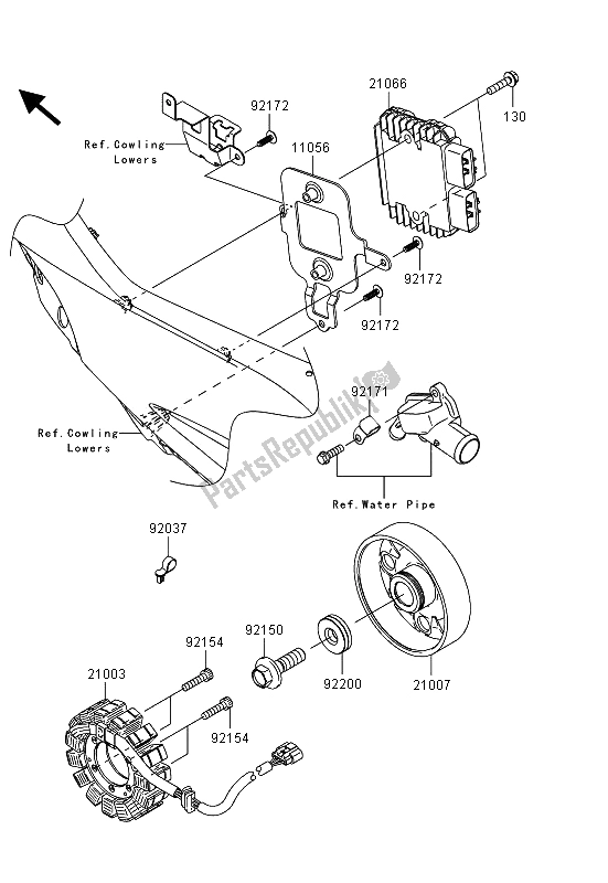 All parts for the Generator of the Kawasaki Ninja ZX 10R 1000 2013