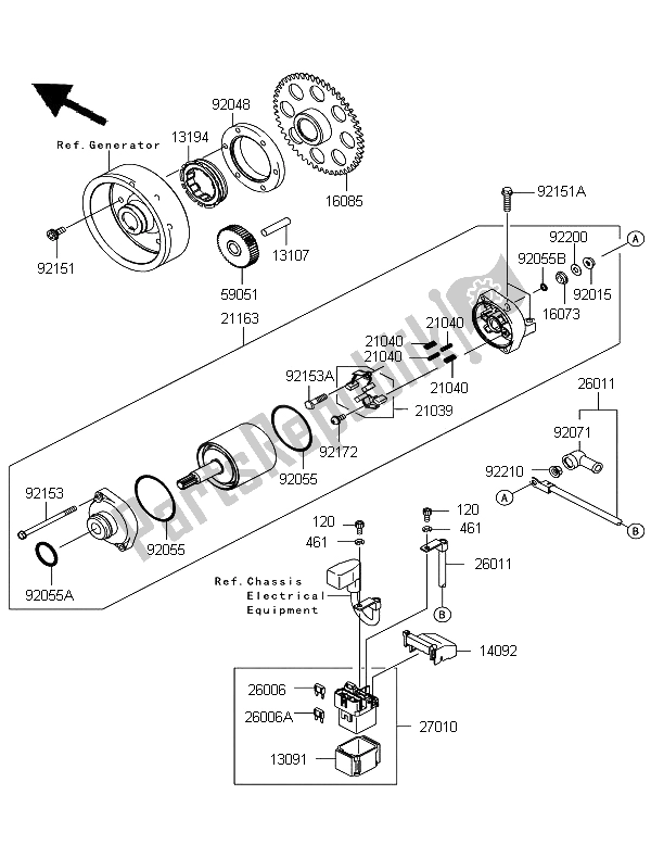 Todas as partes de Motor De Arranque do Kawasaki Z 1000 SX ABS 2012