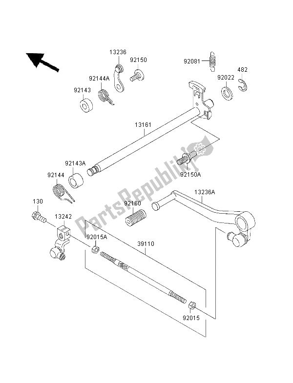 Tutte le parti per il Meccanismo Di Cambio Marcia del Kawasaki Ninja ZX 6R 600 1997