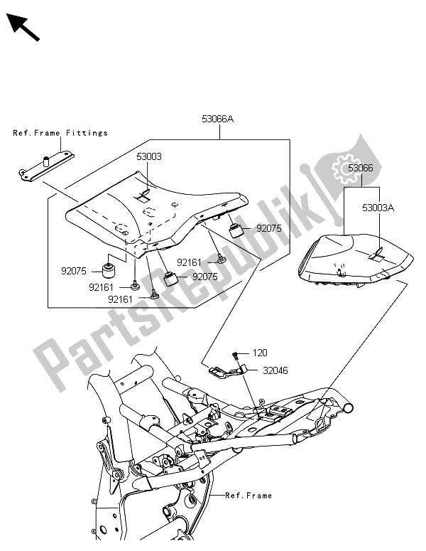 Alle onderdelen voor de Stoel van de Kawasaki Z 800 ABS DDS 2013