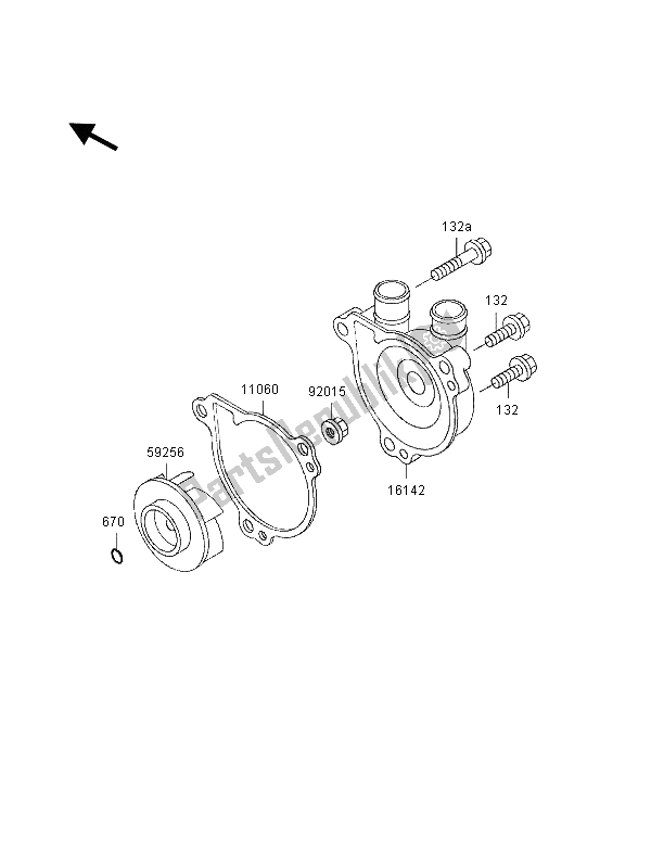 Todas las partes para Bomba De Agua de Kawasaki KLX 250R 1996